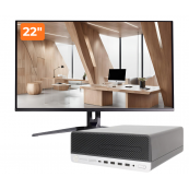 Calculator + Monitor 22" - Pachet PC Second Hand HP ProDesk 600 G4 SFF, Intel Core i5-8500 3.00 - 4.10GHz, 8GB DDR4, 256GB NVMe SSD + Monitor 22", Calculatoare Pachet Calculator + Monitor Calculator + Monitor 22"