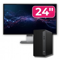 Pachet PC Second Hand HP ProDesk 600 G6 MT, Intel Core i7-10700 2.90-4.80GHz, 8GB DDR4, 256GB SSD + Monitor 24"