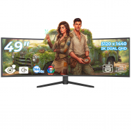 Monitor LED Gaming Curbat 49 inch OptimX MT49j V2, 5K Dual QHD 5120 x 1440, 144Hz, 2x HDMI, 2x DisplayPort, No Frame, RGB Light