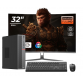 Pachet Business Smart OptimX T5 SFF cu procesor Intel Core i5-9400, 16GB DDR4, 512GB SSD, Win11 Pro și Monitor Curbat 32" FHD, IPS, LED + kit tastatura si mouse Pro KM500 cu fir Calculatoare Noi 9