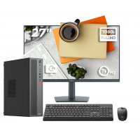 PC Business Ready OptimX T5 SFF cu procesor Intel Core i5-10500T, 8GB DDR4, 256GB SSD, Win11 Pro și Monitor 27" FHD, IPS, LED + kit tastatura si mouse Pro KM500 cu fir