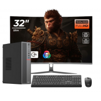 PC Office Premium OptimX T5 SFF cu procesor Intel Core i3-9100, 16GB DDR4, 1TB SSD, Win11 Pro și Monitor Curbat 32" FHD, IPS, LED + kit tastatura si mouse Pro KM500 cu fir