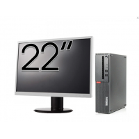 Pachet Calculator Refurbished LENOVO ThinkCentre M910s SFF, Intel Core i5-6500 3.20GHz, 8GB DDR4, 256GB SSD + Monitor 22 Inch + Windows 10 Pro