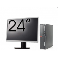 Pachet Calculator Refurbished LENOVO ThinkCentre M910s SFF, Intel Core i5-6500 3.20GHz, 8GB DDR4, 256GB SSD + Monitor 24 Inch + Windows 10 Home