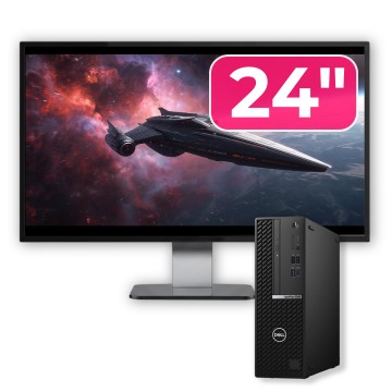 Pachet Calculator Second Hand DELL OptiPlex 5080 SFF cu Monitor 24" 1