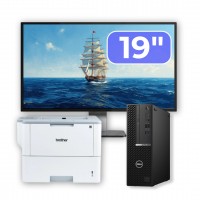 Pachet Calculator Second Hand DELL OptiPlex 5080 SFF, Intel Core i5-10500 3.10 - 4.50GHz, 8GB DDR4, 256GB SSD + Monitor 19" + Imprimanta Brother HL-L6300DW