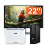 Pachet Calculator Second Hand DELL OptiPlex 5080 SFF, Intel Core i5-10500 3.10 - 4.50GHz, 8GB DDR4, 256GB SSD + Monitor 22" + Imprimanta Brother HL-L6300DW