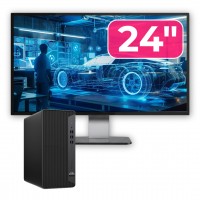 Pachet Office PC Second Hand HP EliteDesk 800 G6 Tower, Intel Core i5-10500, 16GB DDR4, 256GB NVMe SSD + Monitor 24"
