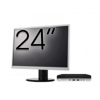 Pachet PC Refurbished HP ProDesk 600 G4 Mini, Intel Core i5-8500T 2.10 - 3.50GHz, 8GB DDR4, 256GB SSD + Monitor 24 Inch + Windows 10 Pro