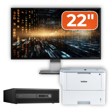 Pachet Calculator Second Hand HP ProDesk 600 G2 SFF, Intel Core i7-6700 3.40GHz, 8GB DDR4, 256GB SSD + Monitor 22"  & Imprimanta Brother HL-L6300DW Pachet Calculator + Monitor 1