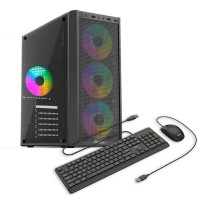 Sistem Desktop PC Gaming OptimX Prime Vortex, Intel Core i7 9700F, 16GB DDR4, 480Gb SSD, Radeon RX 580 8Gb GDDR5 , Cadou kit tastatura si mouse OptimX KM500 