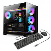 Calculatoare Noi - Sistem Desktop PC Gaming OptimX ELITE Onyx cu procesor Intel® Core™ i7 9700F, 16GB DDR4, 480Gb SSD, Nvidia RTX 5050 8Gb GDDR6 , Cadou kit tastatura si mouse OptimX KM500 , Calculatoare Calculatoare Noi