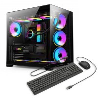 Sistem Desktop PC Gaming OptimX ELITE Storm, Intel Core i5 10400F, 16GB DDR4, 480Gb SSD, Radeon RX 580 8Gb GDDR5 , Cadou kit tastatura si mouse OptimX KM500 