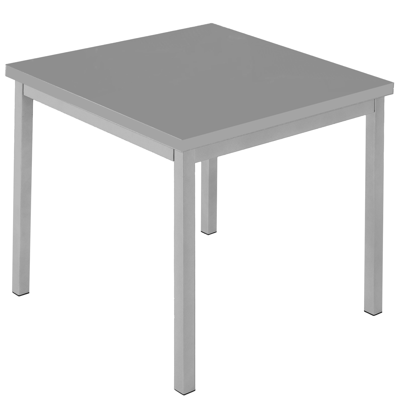 Birou, blat si picioare de culoare gri, 80 x 80 cm