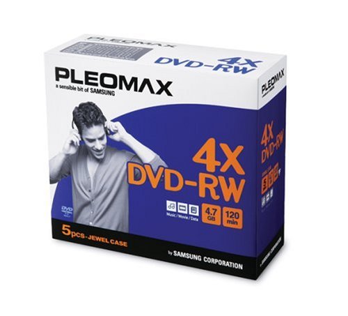 DVD-RW Samsung Pleomax 4.7GB, Jewel Case, 5 Bucati