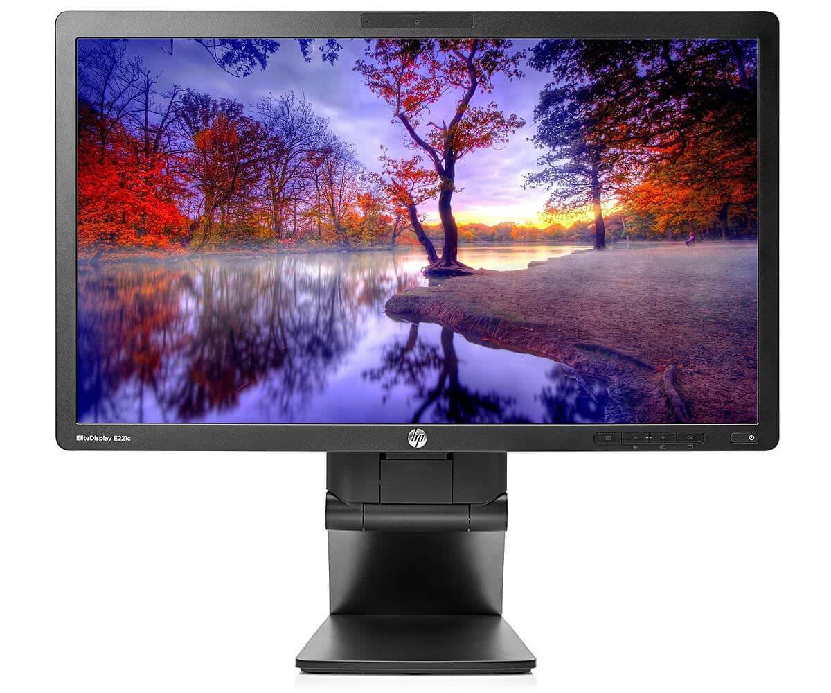 Monitor Second Hand HP EliteDisplay E221C, 22 Inch Full HD IPS LED, VGA, DVI, USB, Webcam, Boxe integrate