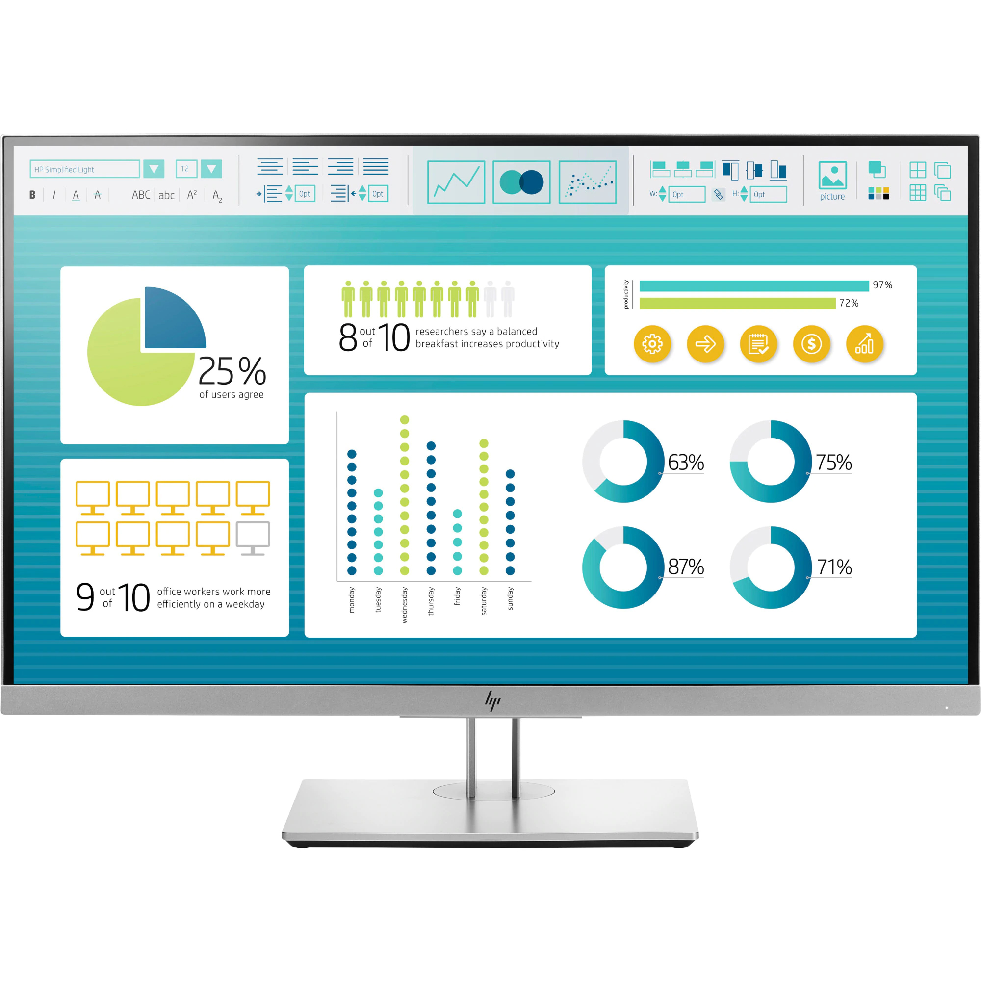 Monitor nou hp elitedisplay e273, 27 inch full hd ips led, vga, hdmi, display port, usb 3.0