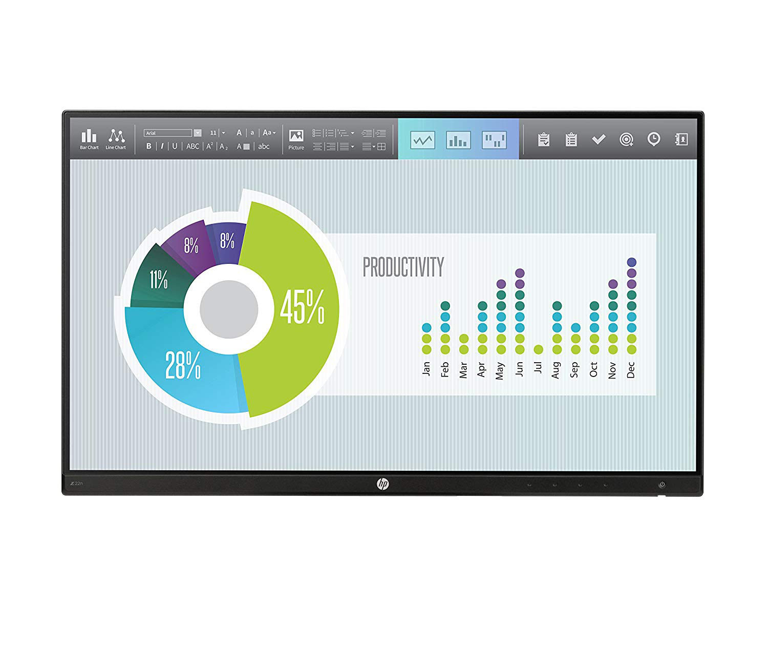 Monitor hp z22n, 21.5 inch, full hd ips led, vga, hdmi, displayport, fara picior