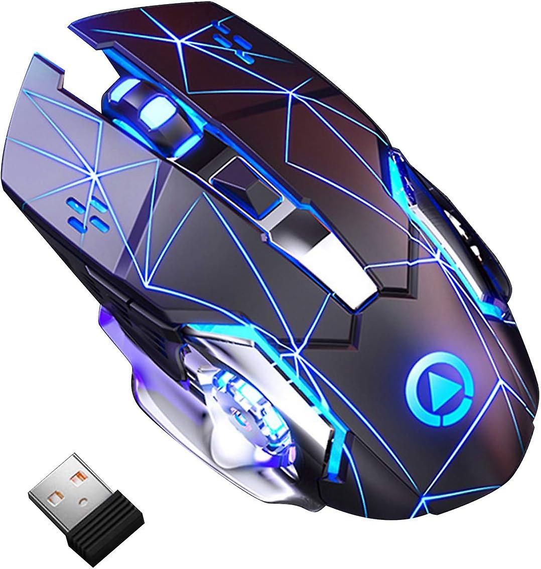 Mouse Nou pentru Gaming, E-Sports A4, 1600dpi, 6 Butoane, RGB, Star Black, Wireless