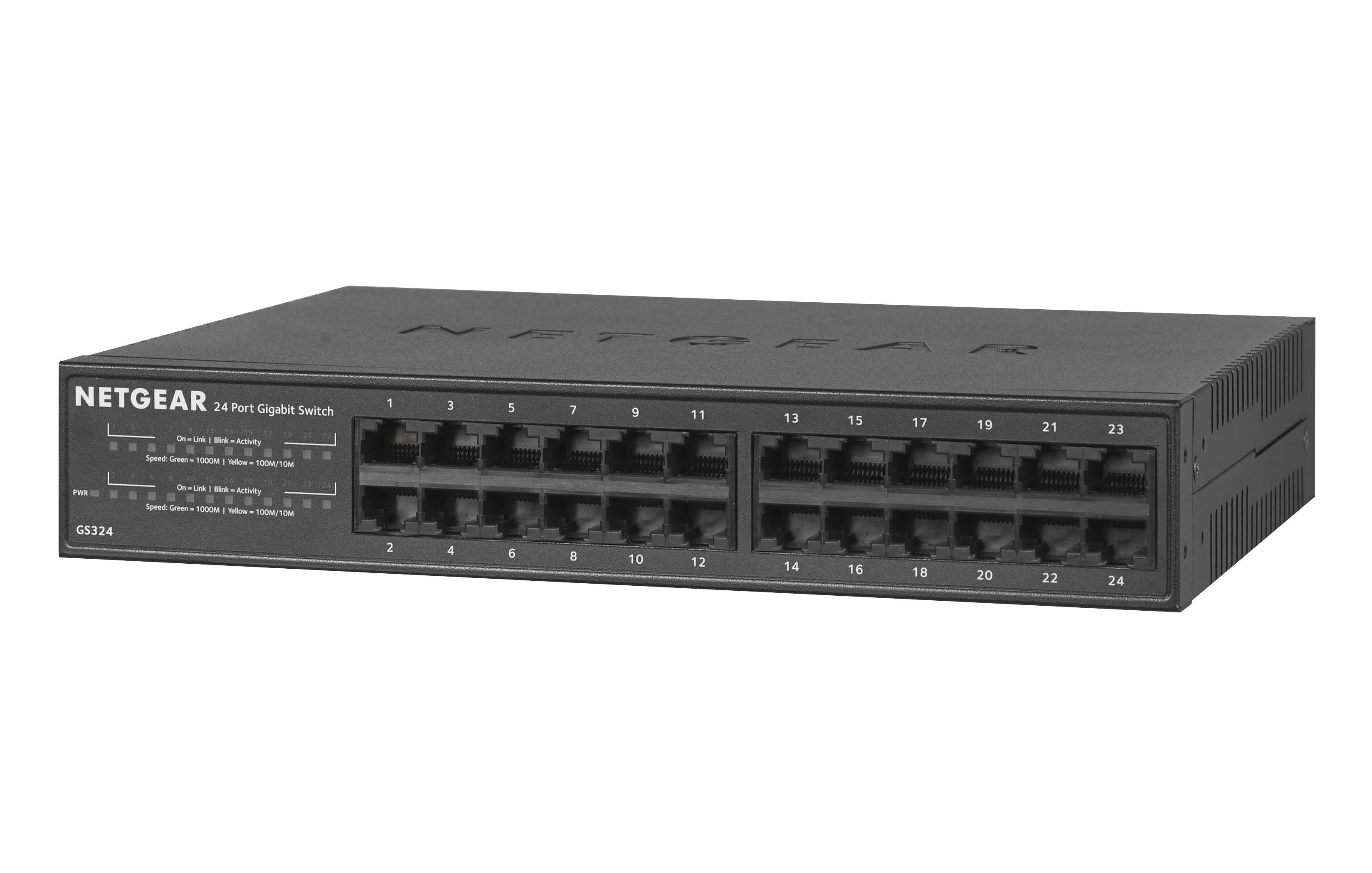 Switch NETGEAR GS324, 24 x 10/100/1000Mbps RJ-45 Ports