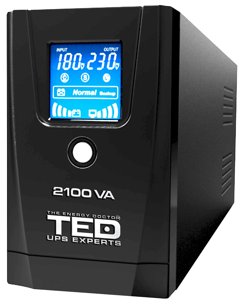 UPS TED Line Interactive 2100VA/1200W, display LCD, 2x Schuko