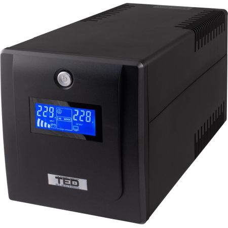 UPS 1600VA / 1000W LCD, Cu stabilizator, 4 iesiri schuko, TED Electric