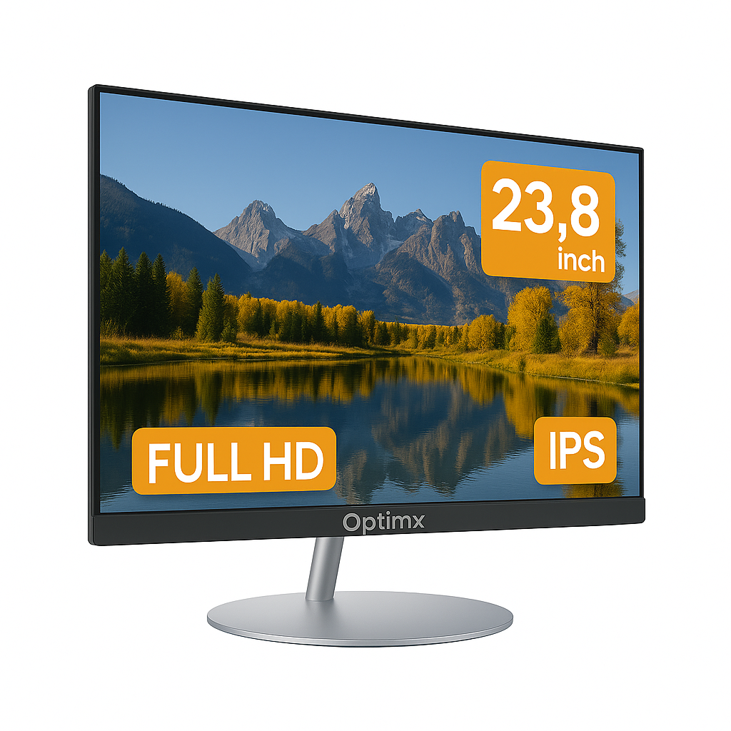 All in One Nou OptimX QD40, 23.8 Inch Full HD, Procesor Intel N100 pana la 3.40GHz (Generatia a 12-a), 16GB DDR4, 512GB SSD, Wi-Fi, Bluetooth, Boxe