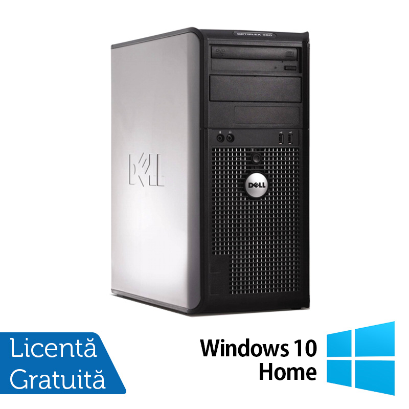 Calculator Dell OptiPlex 380 Tower, Intel Pentium Dual Core E5700 3.00GHz, 2GB DDR3, 250GB SATA, DVD-RW + Windows 10 Home