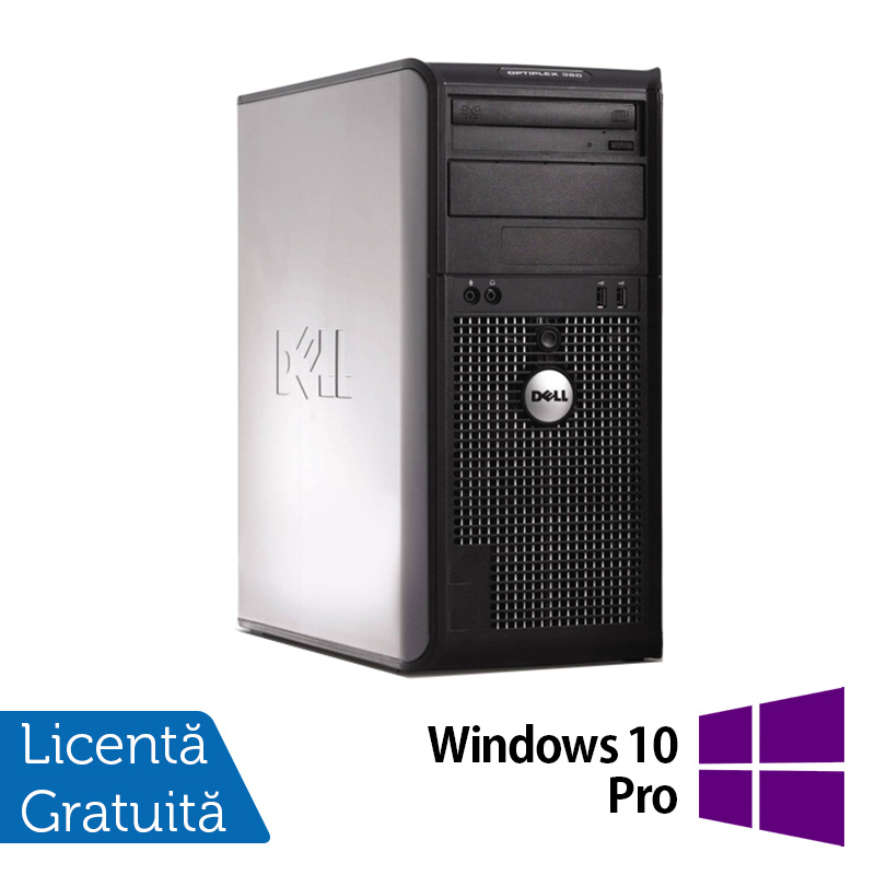 Calculator Dell OptiPlex 380 Tower, Intel Pentium Dual Core E5500 2.80GHz, 2GB DDR3, 250GB SATA, DVD-RW + Windows 10 Pro