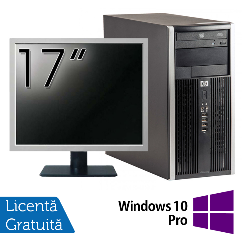 Pachet Calculator HP 6005 Pro Tower, AMD Athlon II X2 B22 2.80GHz, 4GB DDR3, 500GB SATA, ATI Radeon 4550, DVD-RW + Monitor 17 Inch + Windows 10 Pro