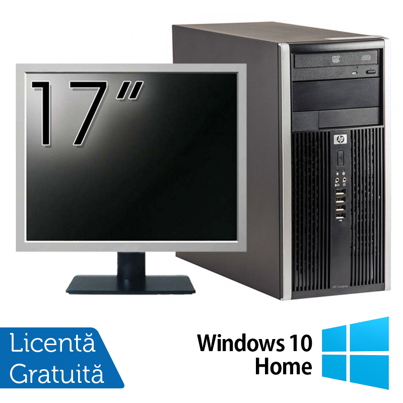 Pachet Calculator HP 6200 Tower, Intel Pentium G645 2.90GHz, 4GB DDR3, 250GB SATA, DVD-ROM + Monitor 17 Inch + Windows 10 Home (Top Sale!)