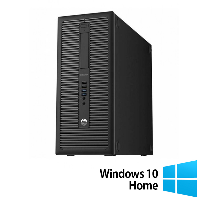 Calculator Refurbished HP EliteDesk 800 G1 Tower, Intel Core i3-4130 3.40GHz, 8GB DDR3, 500GB SATA, DVD-RW + Windows 10 Home