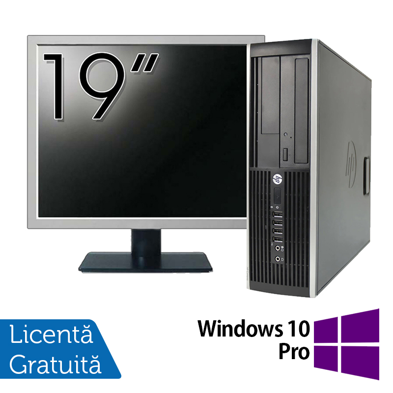 Pachet Calculator HP Compaq Elite 8300 SFF, Intel Core i7-3770 3.40GHz, 4GB DDR3, 500GB SATA, DVD-RW + Monitor 19 Inch + Windows 10 Pro