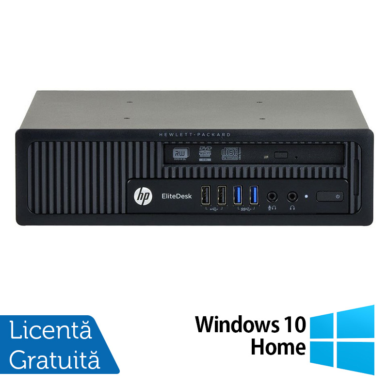 Calculator HP EliteDesk 800 G1 USDT, Intel Core i3-4360 3.40GHz, 4GB DDR3, 320GB SATA, DVD-RW + Windows 10 Home