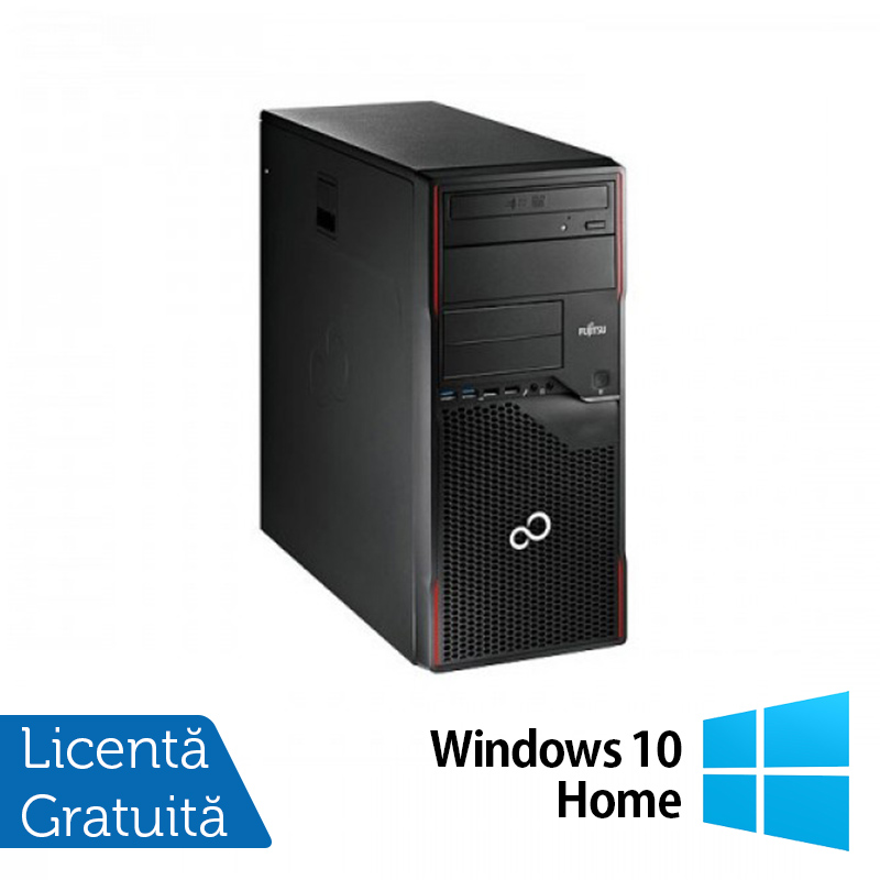 Calculator FUJITSU SIEMENS Esprimo P710 Tower, Intel Core i3-2120 3.30GHz, 4GB DDR3, 250GB SATA, DVD-RW + Windows 10 Home