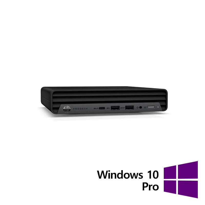 Calculator Refurbished HP ProDesk 400 G6 Mini, Intel Core i5-10500T 2.30 - 3.80GHz, 8GB DDR4, 256GB SSD + Windows 10 Pro