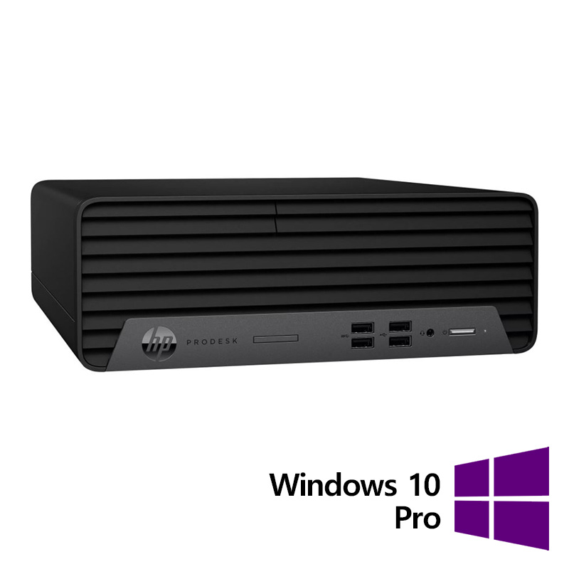 Calculator Refurbished HP ProDesk 400 G7 SFF, Intel Core i5-10400F 2.90 - 4.30GHz, 16GB DDR4, Placa Video Nvidia GeForce GT 605 1GB, 512GB SSD + Windows 10 Pro
