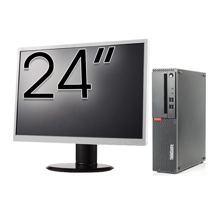 Pachet Calculator Second Hand LENOVO ThinkCentre M910s SFF, Intel Core i5-6500 3.20GHz, 8GB DDR4, 256GB SSD + Monitor 24 Inch