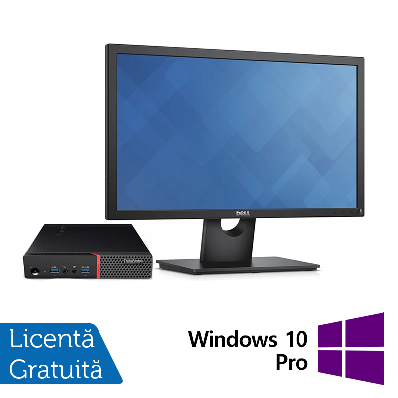Pachet calculator refurbished lenovo thinkcentre m900 minipc, intel core i5-6400t 2.20ghz, 16gb ddr4, 480gb ssd + monitor 22 inch + windows 10 pro