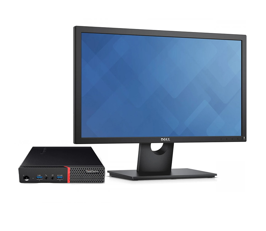 Pachet Calculator Second Hand Lenovo ThinkCentre M700 Mini PC, Intel Core i5-6400T 2.20 - 2.80GHz, 8GB DDR4, 256GB SSD + Monitor 24 Inch