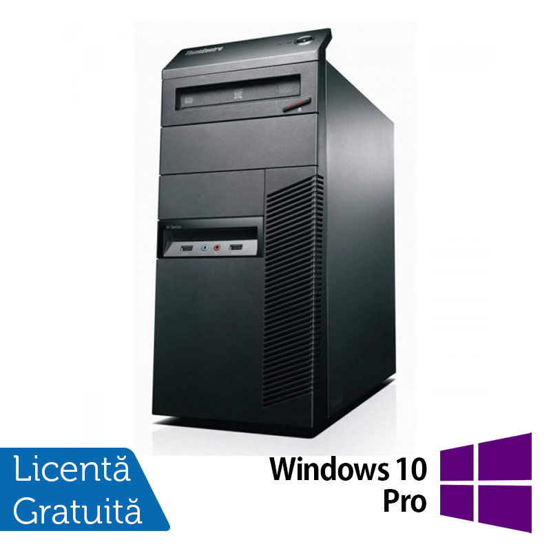 Calculator Lenovo Thinkcentre M82 Tower, Intel Core i3-2100 3.10GHz, 4GB DDR3, 500GB SATA, DVD-RW + Windows 10 Pro