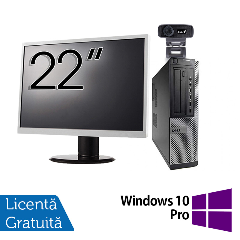 Pachet Calculator Fujitsu E420, Intel Pentium G3260 3.30GHz, 4GB DDR3, 500GB SATA + Monitor 22 Inch + Webcam + Tastatura si Mouse + Windows 10 Pro