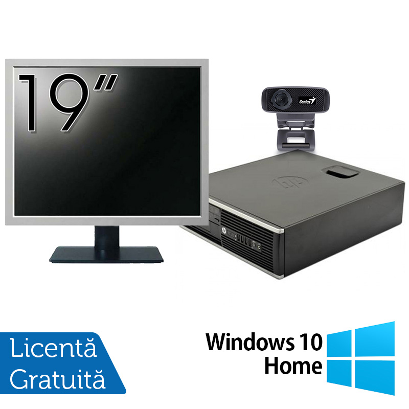Pachet calculator hp 6300 sff, intel core i3-2120 3.30ghz, 4gb ddr3, 500gb sata + monitor 19 inch + webcam + tastatura si mouse + windows 10 home