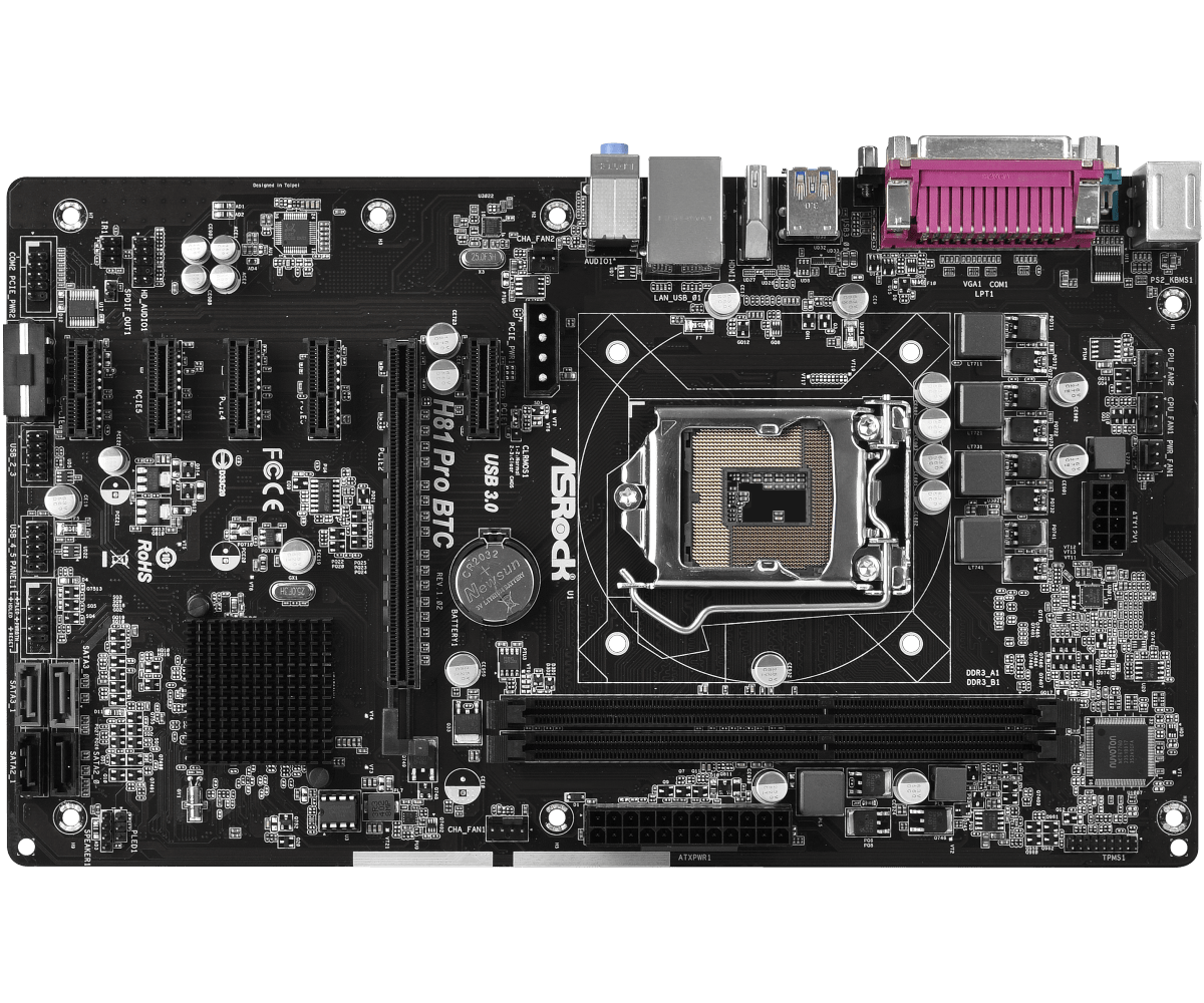 Pachet Placa de baza AsRock H81 Pro BTC R2.0, Socket 1150 + Intel G3260 3.30GHz, 3MB Cache + Cooler Intel