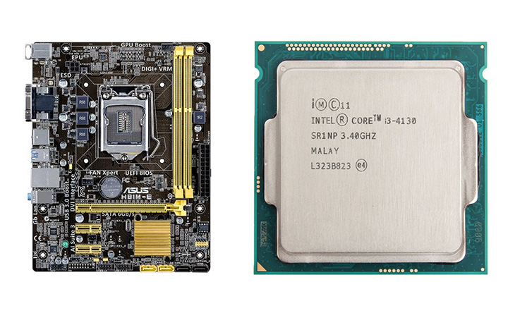 Placa de baza Asus H81M-E, Socket 1150, mATX, Shield, Cooler + Procesor Intel Core i3-4130 3.40GHz, 3 MB Cache 1150 imagine noua 2022