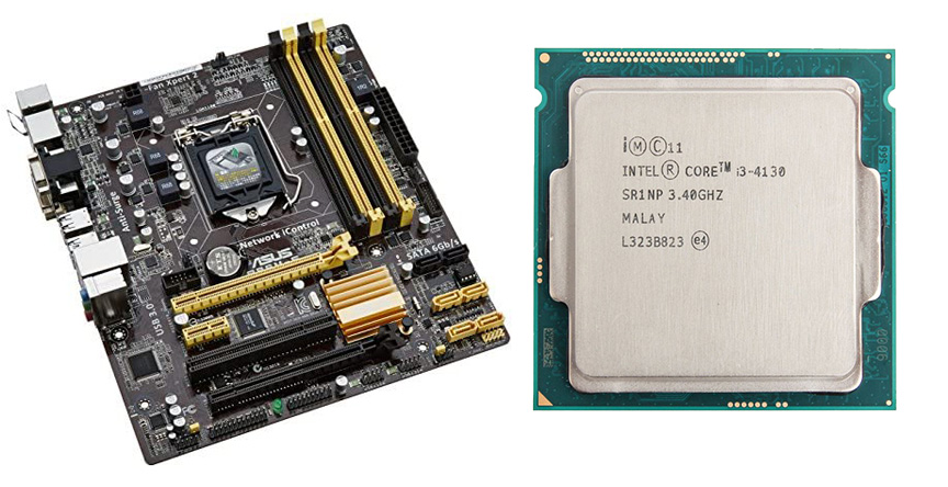 Placa de baza Asus B85M-E, Socket 1150, mATX, Shield, Cooler + Procesor Intel Core i3-4130 3.40GHz, 3 MB Cache 1150 imagine noua 2022