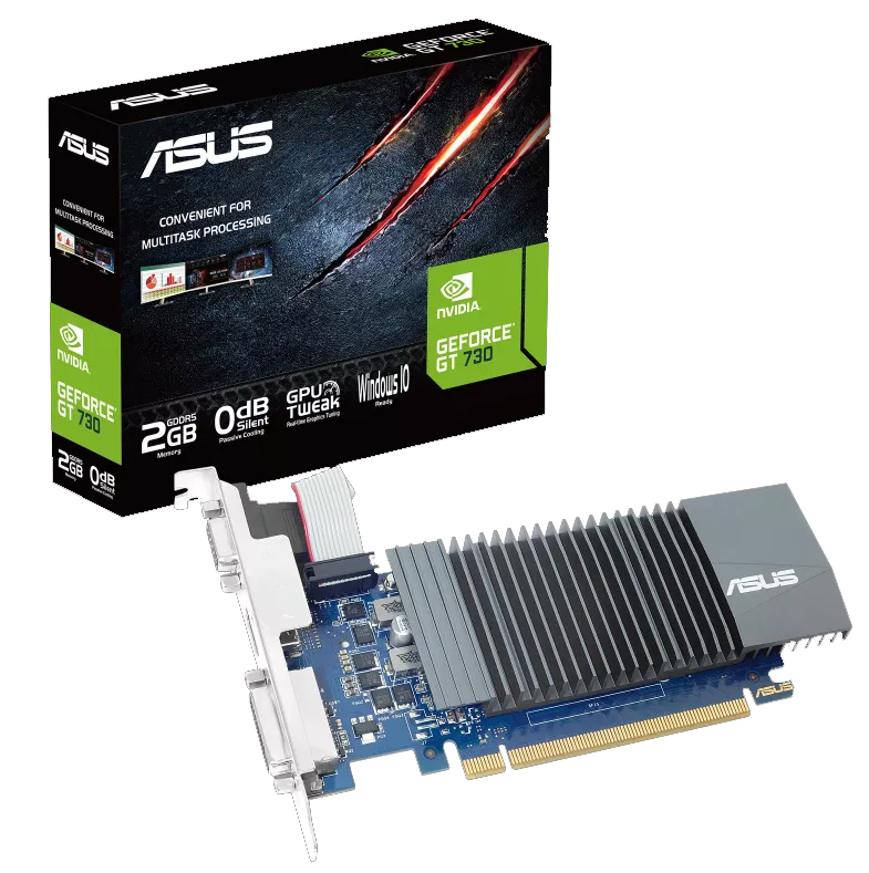 Placa video asus geforce gt 730, 2gb gddr5, vga, dvi, hdmi, pci express 2.0, cooler pasiv, high profile