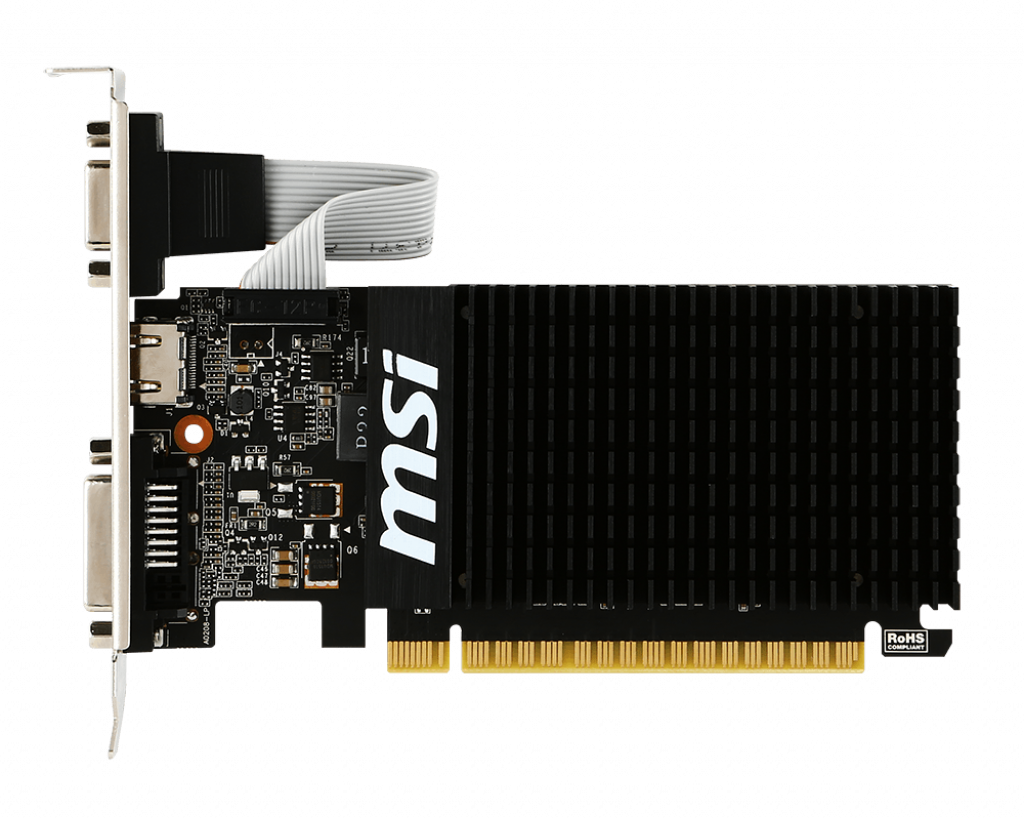 Placa video MSI GeForce GT 710, 2GB DDR3 64 Bit, HDMI, DVI, VGA, High/Low Profile