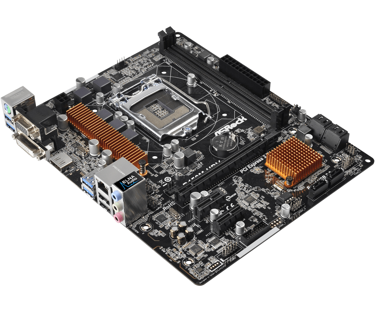 Placa de baza asrock b150m-hdv, socket 1151 + procesor intel core i5-7400 + 16gb ddr4 + cooler, fara shield