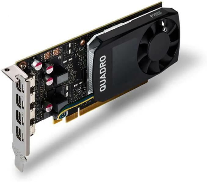 Placa video nvidia quadro p1000, 4gb gddr5, 128-bit, 4x mini displayport, low profile